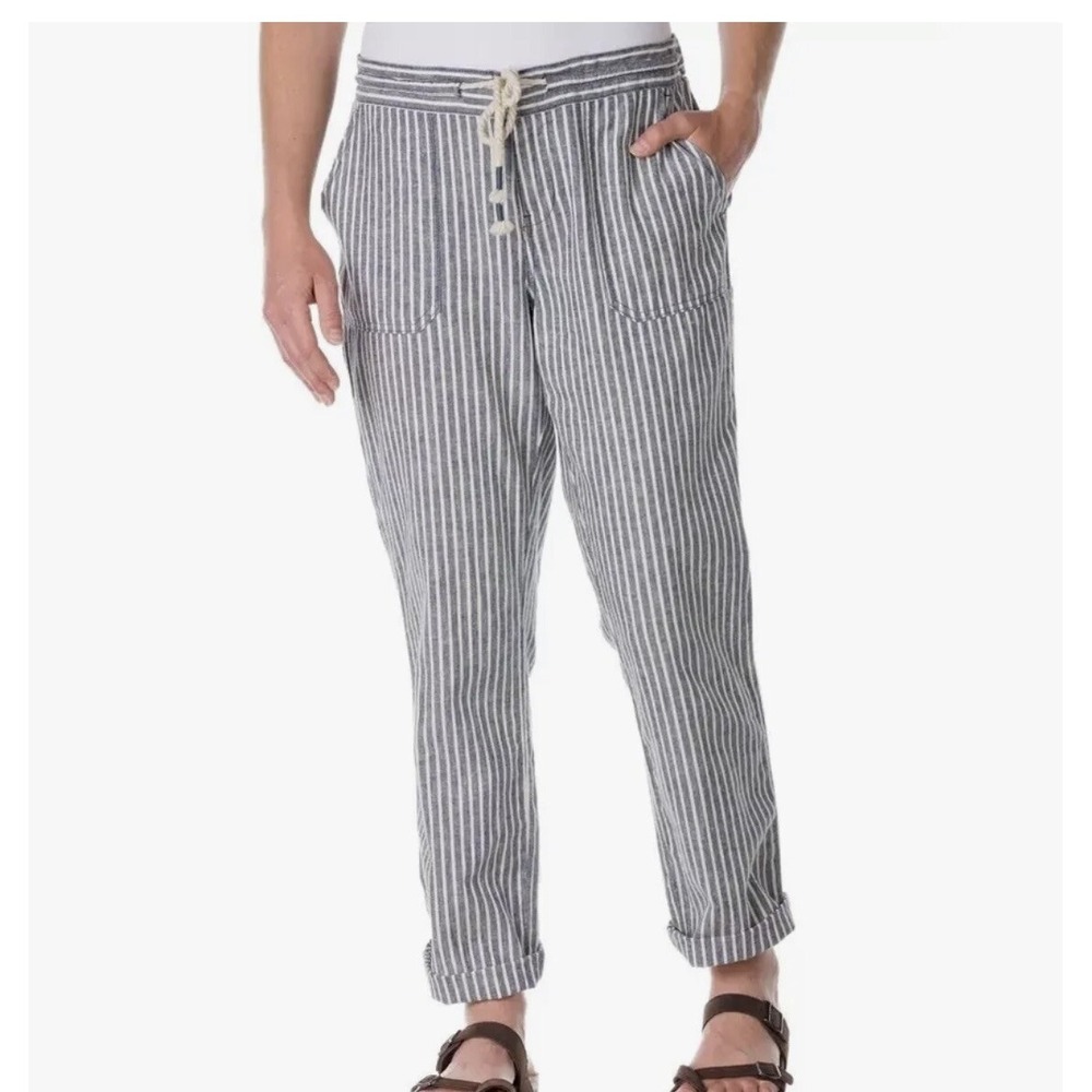 Natural Reflections Women Striped Pants Linen Cotton  Size Small